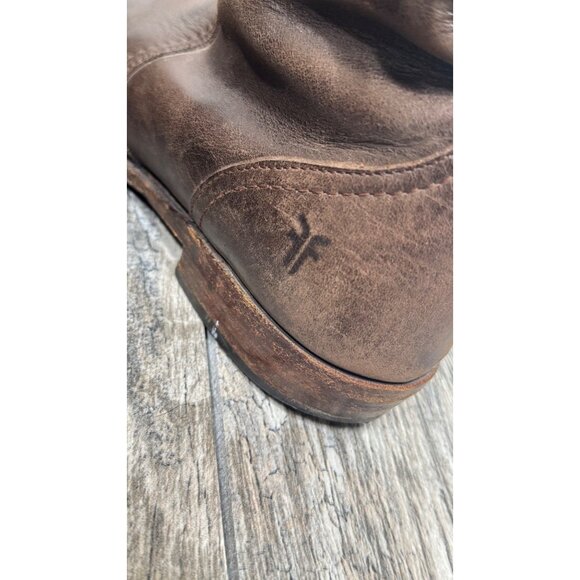 Frye Dorado Tall Riding Boots Women's Size 8 Brown Leather Buckle Knee High Shoe - Picture 2 of 10